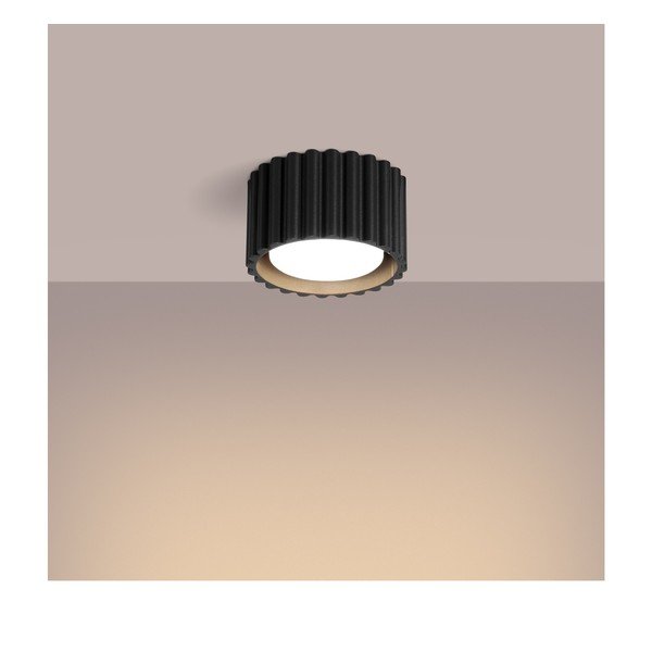 Faretto nero in metallo ø 10 cm Zora – Sollux-image-3