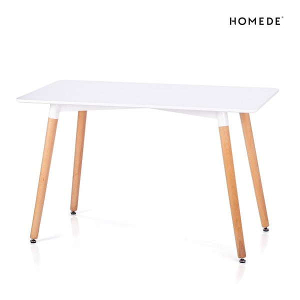 Tavolo da pranzo con piano bianco 80x120 cm Elle - Homede
