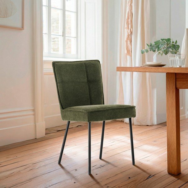 Sedie da pranzo in set verdi imbottito 2 pz Vesta – MOME-image-1