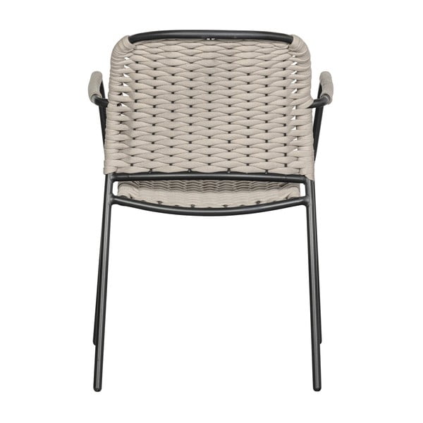 Set di 2 sedie da giardino in metallo nero e beige Taku - Exotan-image-3