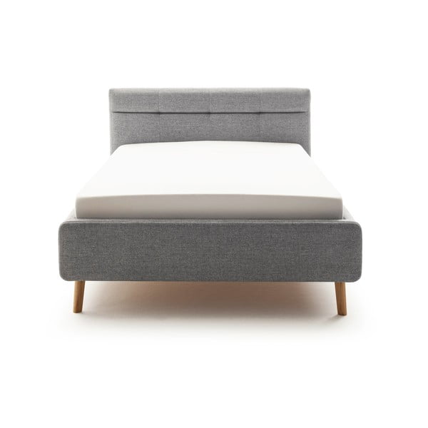 Letto matrimoniale imbottito grigio con contenitore con rete inclusa 140x200 cm Lotte – Meise Möbel-image-3