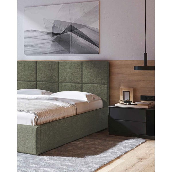 Letto matrimoniale imbottito verde con contenitore con rete inclusa 140x200 cm Bufo – MESONICA-image-4