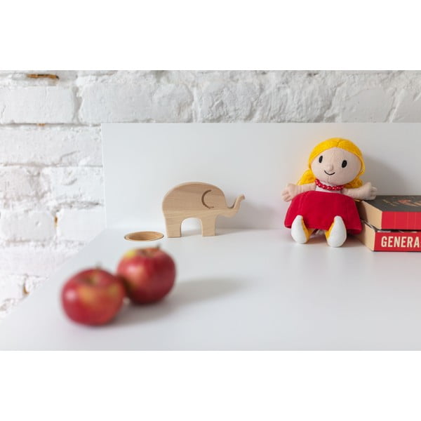 Scrivania bianca con base in frassino, lunghezza 85 cm Luka - Ragaba-image-1