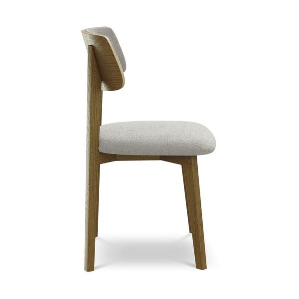 Sedia da pranzo grigio chiaro in legno massiccio Niu – Makamii-image-2