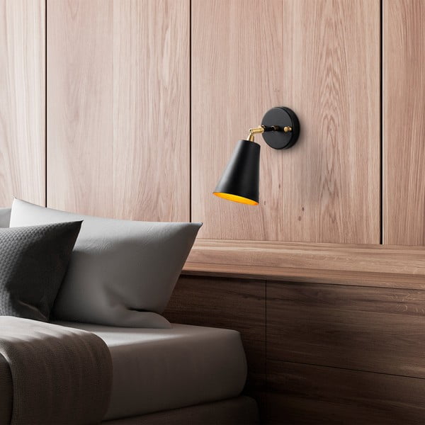 Lampada da parete nera/dorata ø 10 cm Evander – Opviq lights-image-1
