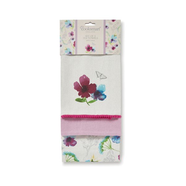 Sada 3 bavlněných utěrek Cooksmart ® Chatsworth Florals