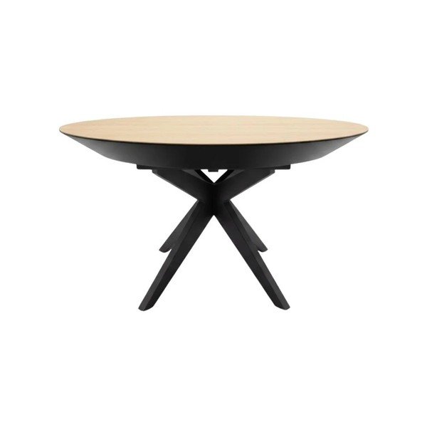 Tavolo da pranzo rotondo con piano effetto rovere allungabile con estensione ø 127 cm Judith – Bobochic Paris
