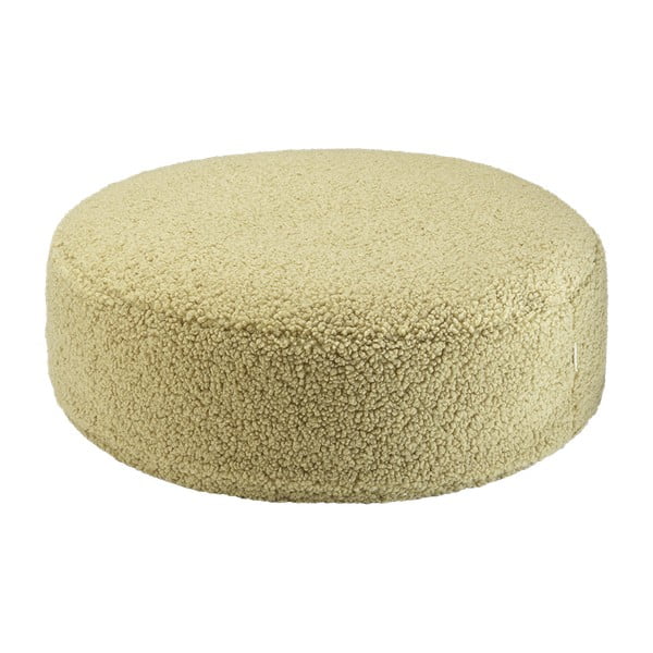 Pouf a sacco per bambini verde con rivestimento in bouclé Round – Wigiwama