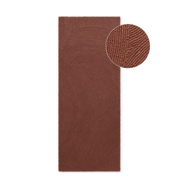 Passatoia color mattone in lana tessuta a mano 80x300 cm Calmio – Hanse Home