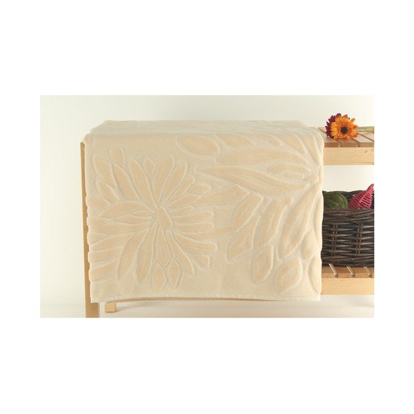 Tappetino da bagno crema in velluto di cotone 100% Tappetino, 90 x 150 cm - Foutastic