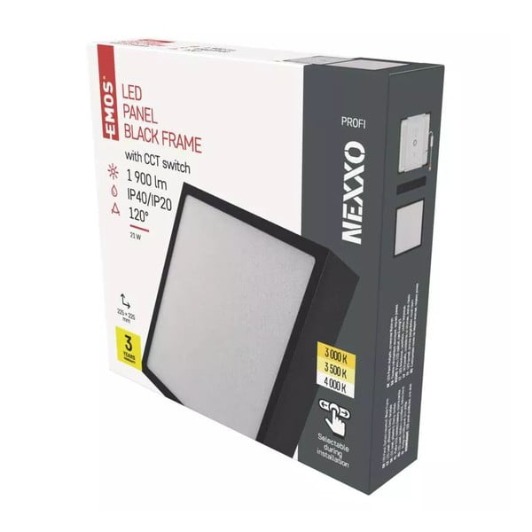 Nero opaco Plafoniera LED 22,5x22,5 cm Nexxo - EMOS-image-1