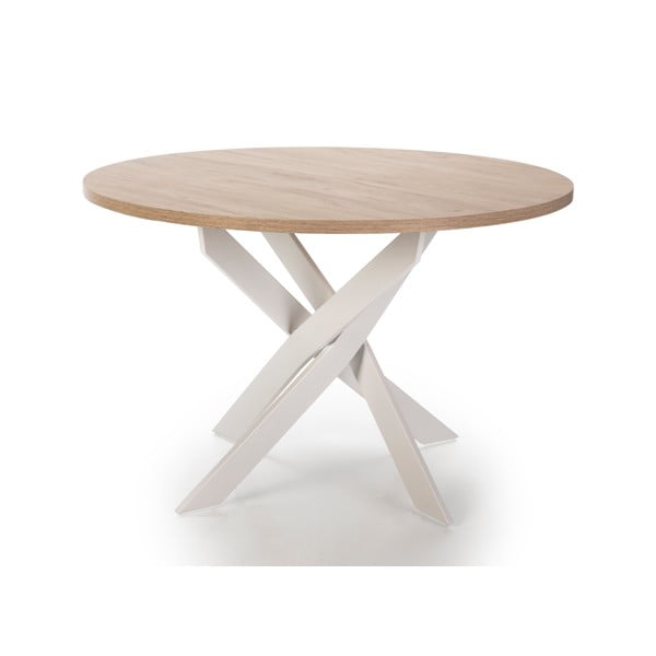 Tavolo da pranzo rotondo con piano effetto rovere ø 120 cm Ther – Marckeric