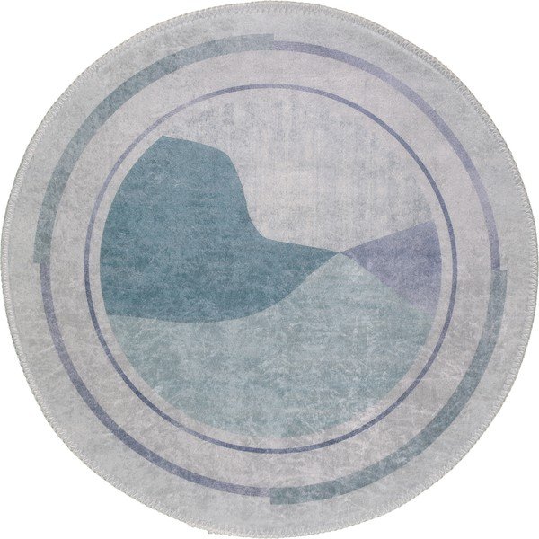 Tappeto rotondo lavabile in blu-crema ø 120 cm Yuvarlak - Vitaus