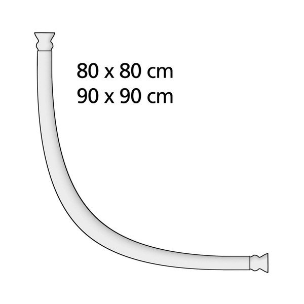 Consolle di colore argento con forma curva per tenda da doccia - Wenko-image-3