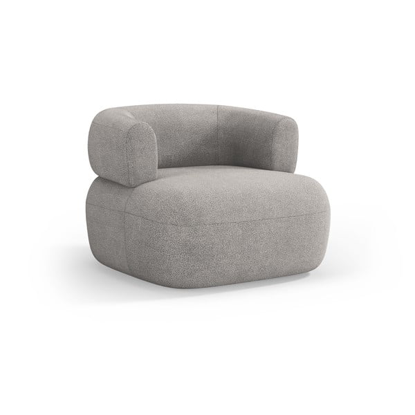 Poltrona grigio chiaro in tessuto bouclé Jenny - Micadoni Home