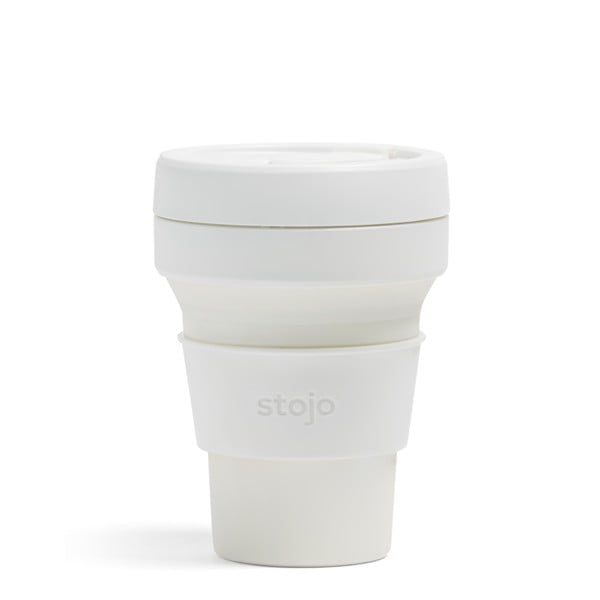 Tazza da viaggio pieghevole bianca Quartz, 355 ml Pocket Cup - Stojo