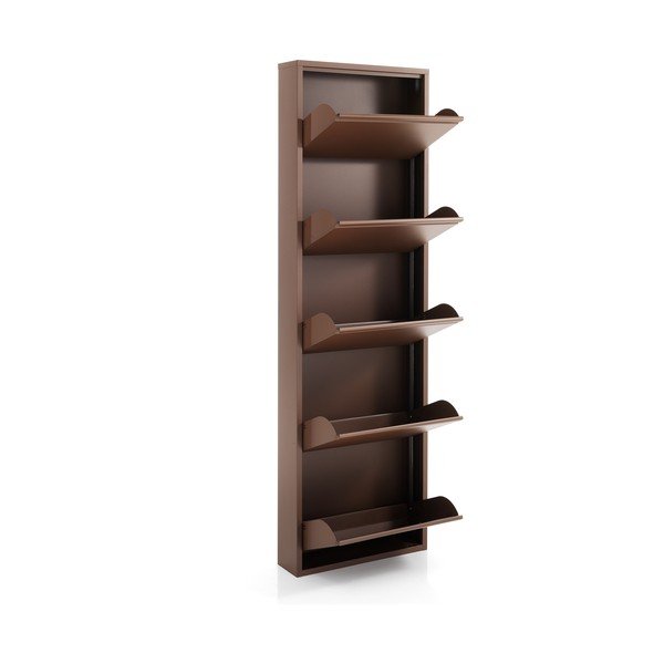 Scarpiera da parete marrone, altezza 169 cm Sandy - Tomasucci-image-2