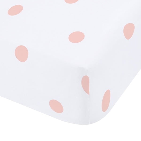 Lenzuolo con angoli bianco e rosa in flanella 90x190 cm Polka Dot – Catherine Lansfield