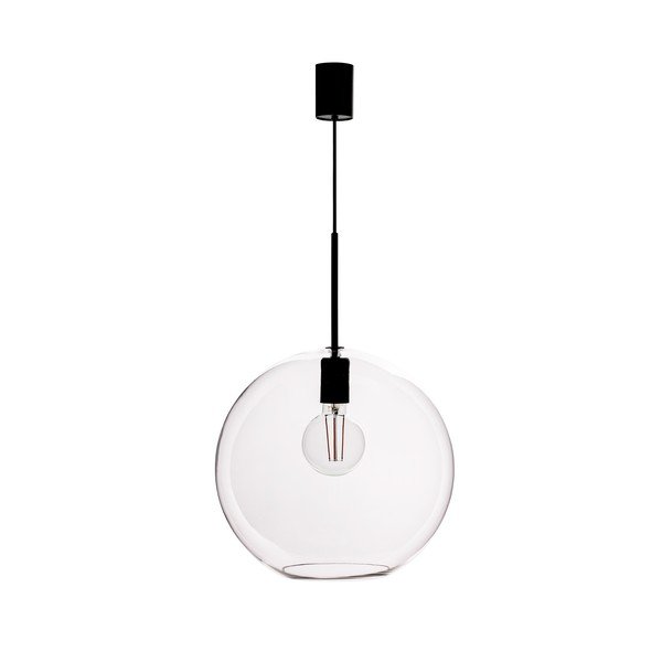 Lampada a sospensione nera con paralume in vetro 35x35 cm Patera - Markslöjd