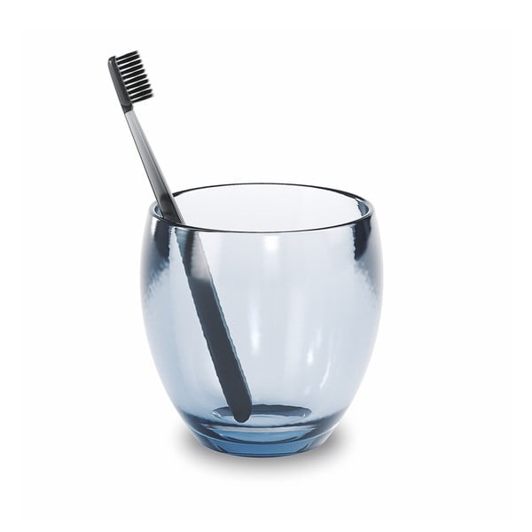 Bicchiere di plastica blu per spazzolini da denti Droplet - Umbra-image-2