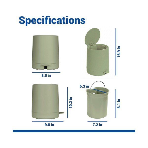 Cestino per la spazzatura verde in plastica con pedale 5 l Fablo – Wenko-image-4