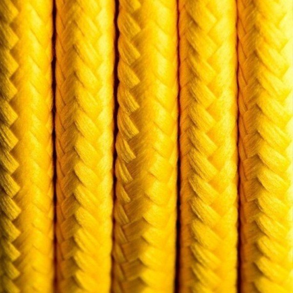 Lampada da terra gialla con paralume bianco e cavo giallo Wanda - Ragaba-image-1