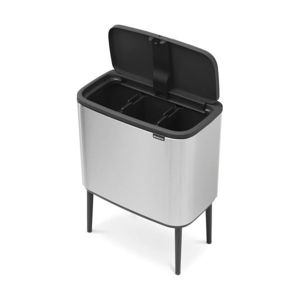 Cestino per la spazzatura in acciaio in argento opaco per raccolta differenziata/touch 33 l Bo Touch Bin – Brabantia