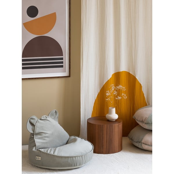 Pouf a sacco per bambini color menta con rivestimento in velluto Bear – Wigiwama-image-1