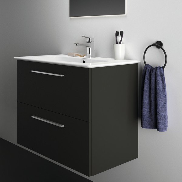 Mobile da lavabo antracite a sospensione 80x63 cm i.Life A - Ideal Standard-image-3