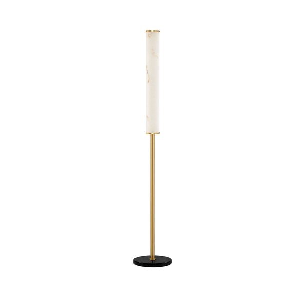 Lampada da terra LED bianca/color ottone con effetto marmo (altezza totale 140 cm) Nolia – Nova Luce