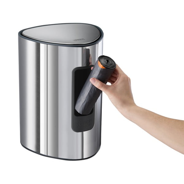 Pattumiera in plastica argentata 5 l Luxe - Joseph Joseph-image-4