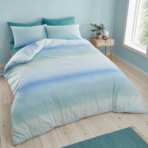 Biancheria da letto blu-verde per letto matrimoniale 200x200 cm Ombre Larsson Geo - Catherine Lansfield-image-1