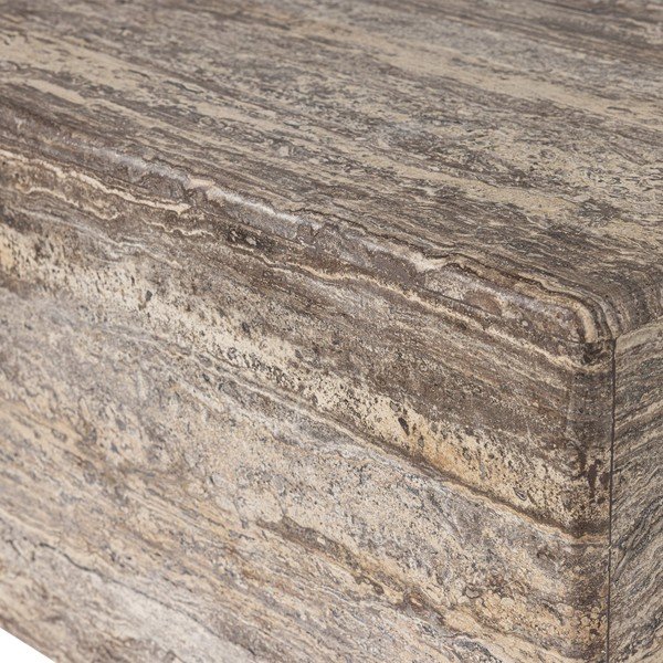 Tavolino da salotto rotondo marrone chiaro in marmo ø 60 cm Vexa – WOOOD-image-3