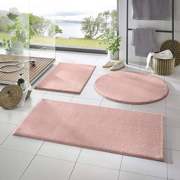 Tappetini da bagno rosa in set da 3 pezzi 50x90 cm - Mila Home-image-1