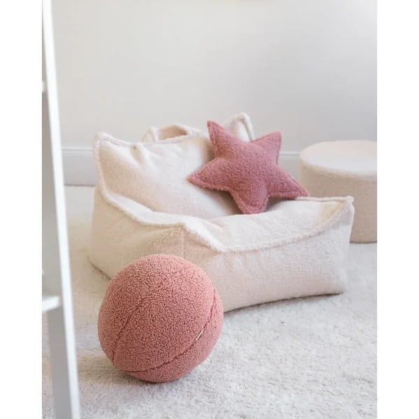 Cuscino per divano da bambini rosa con rivestimento in bouclé Ball – Wigiwama-image-1