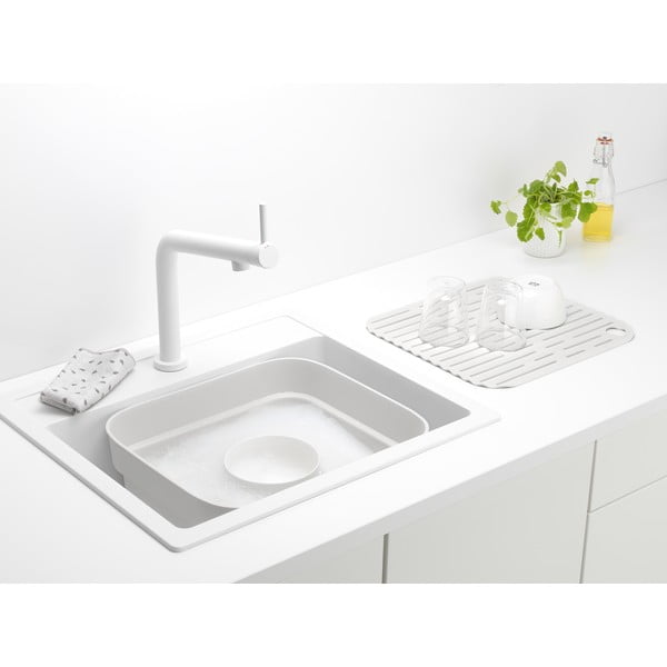 Scolapiatti con contenitore in plastica in grigio chiaro SinkSide - Brabantia-image-4