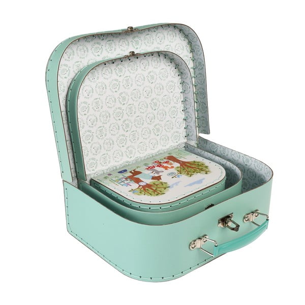 Organizer per giocattoli per bambini in cartone in set da 3 21x28x8 cm Woodland Friends - Rex London-image-4