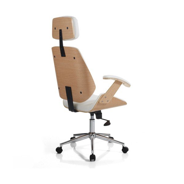 Sedia da ufficio bianca in similpelle Visby – Tomasucci-image-2