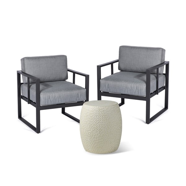 Set da giardino in alluminio grigio per 2 persone - Bonami Essentials