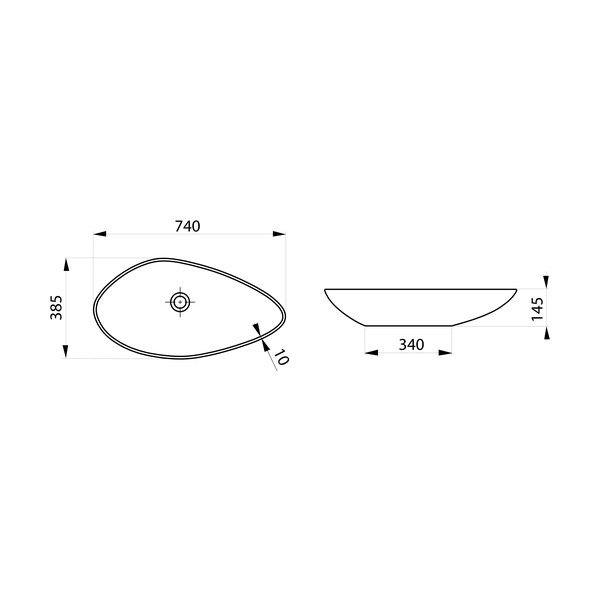 Lavabo bianco in ceramica 74x38,5 cm Ovali – Sapho-image-4