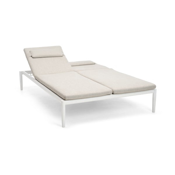 Sedia a sdraio da giardino in metallo color crema Switch - Diphano-image-2