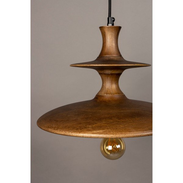 Lampadario colore naturale scuro in mango massiccio ø 34 cm Cath – Dutchbone-image-2