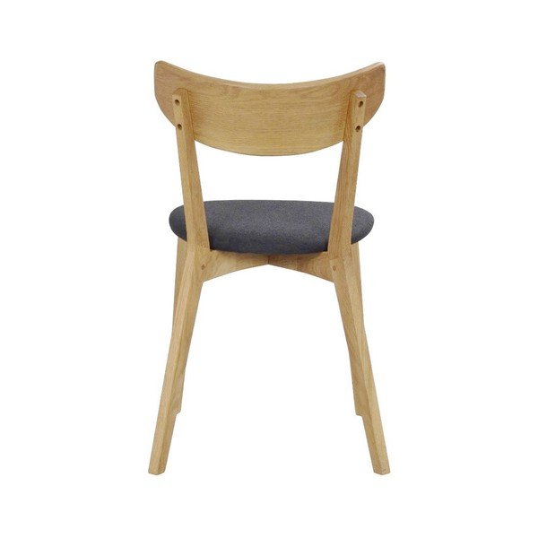 Sedia da pranzo in rovere marrone con seduta grigio scuro Ami - Rowico-image-4