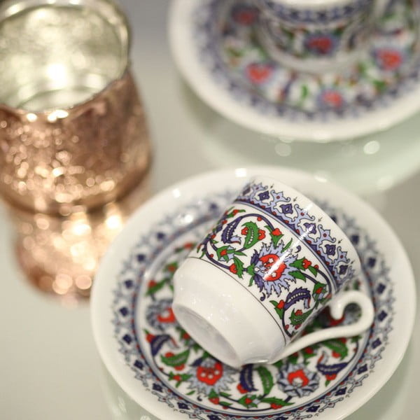 Set di 6 tazze e piattini in porcellana Kutahya Ornament, 50 ml - Kütahya Porselen-image-1