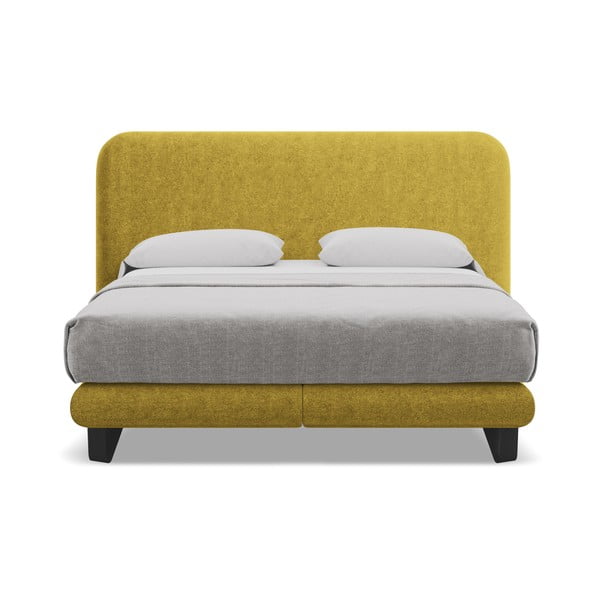 Letto boxspring in senape 180x200 cm Ilima - Makamii-image-2