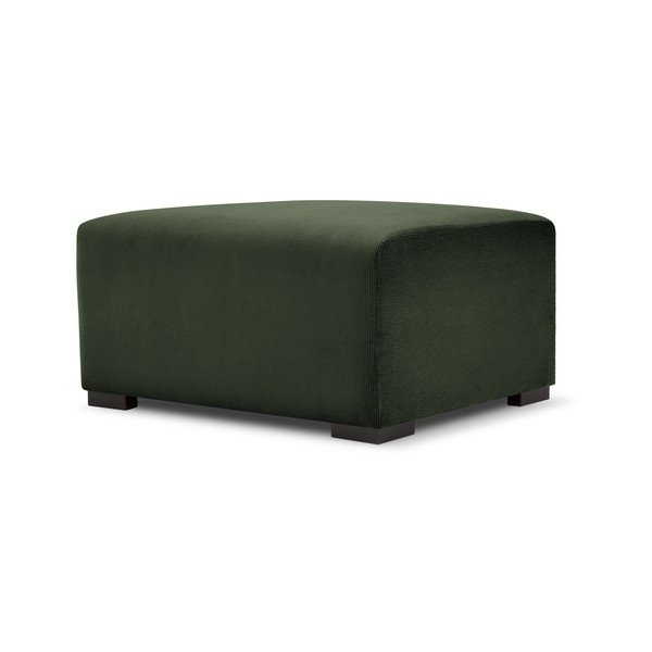 Pouf in velluto a coste verde Hobart - Cosmopolitan Design