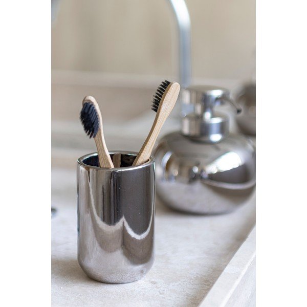 Portaspazzolino argentato in ceramica Lotus – Mette Ditmer Denmark-image-1