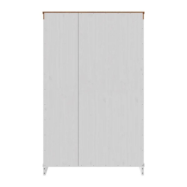 Libreria bianca/color ambra in pino massiccio 74x118x35 cm Anita – Støraa-image-3