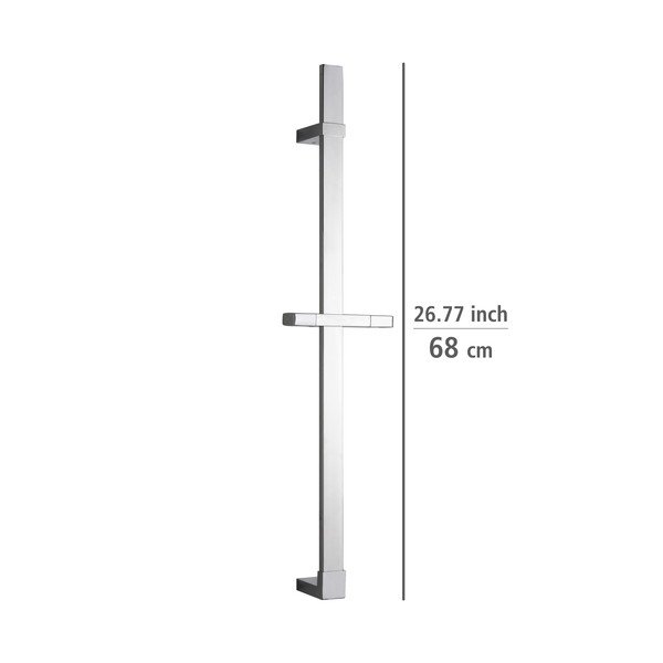 Asta doccia a parete in acciaio inox argento lucido 68 cm Design - Wenko-image-1