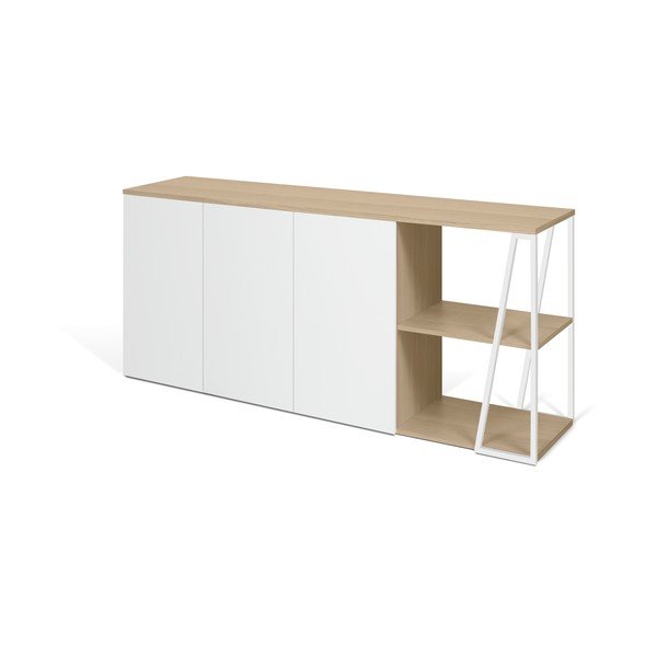 Cassettiera bassa bianca 190x81 cm Albi - TemaHome-image-3